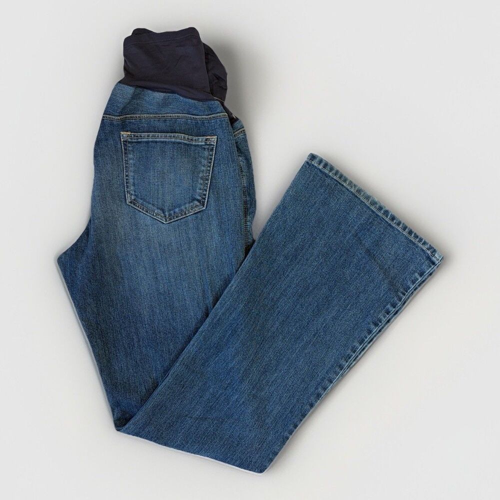 Old Navy Maternity Pregnancy Jeans Bootcut Size 8 Half Panel Belly Band